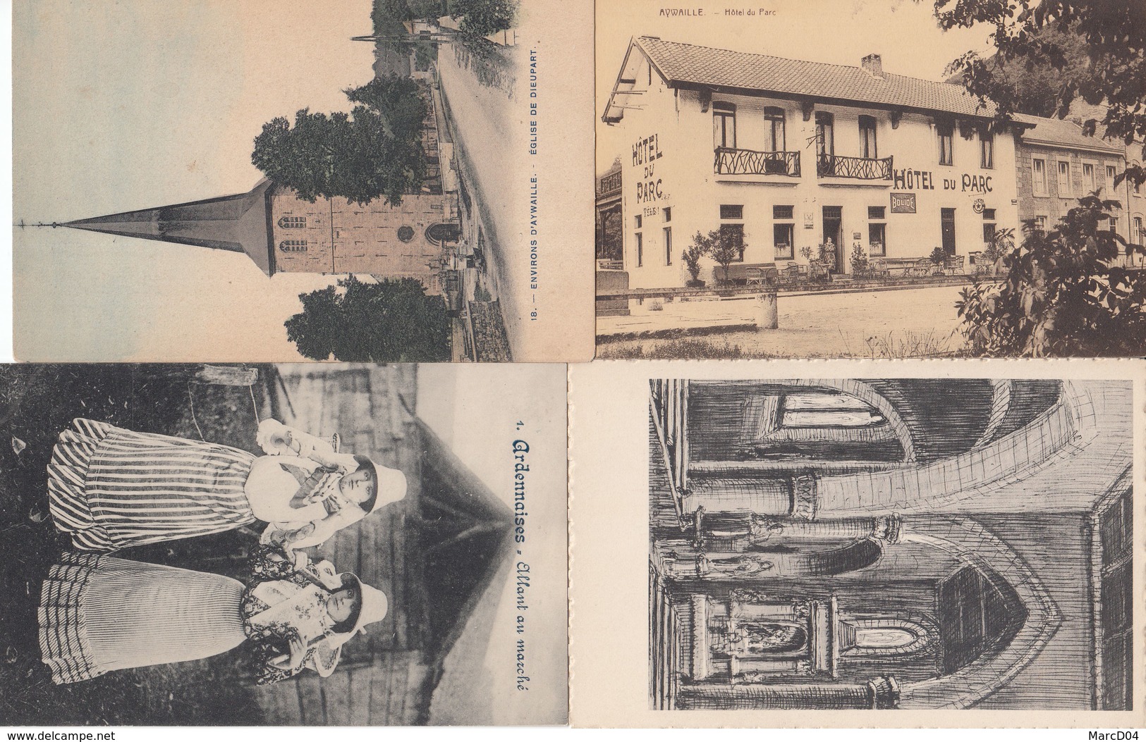 AYWAILLE: Très beau lot de 48 cartes postales anciennes