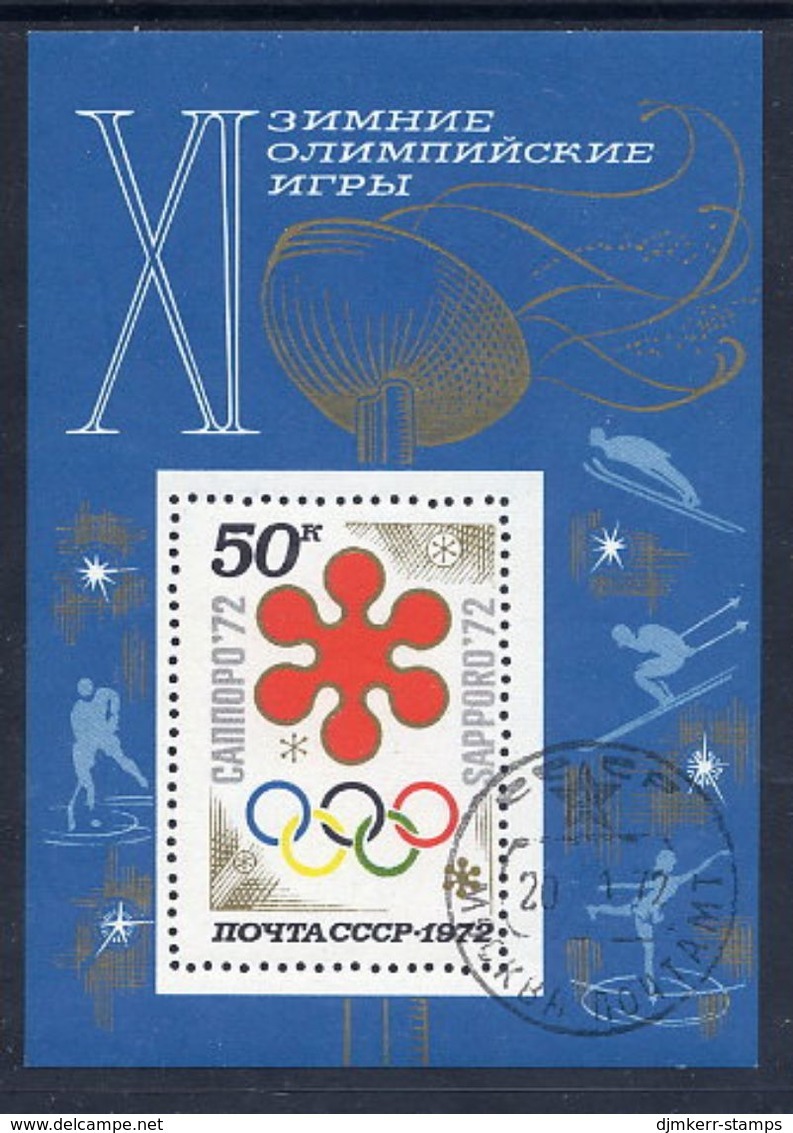 SOVIET UNION 1972 Winter Olympic Games Block Used.  Michel Block 74 - Gebraucht