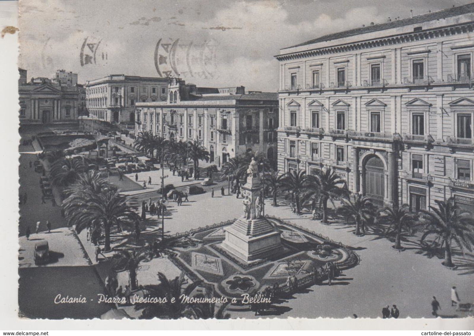 CATANIA PIAZZA STESICORO E MONUMENTO A BELLINI 1953 - Catania