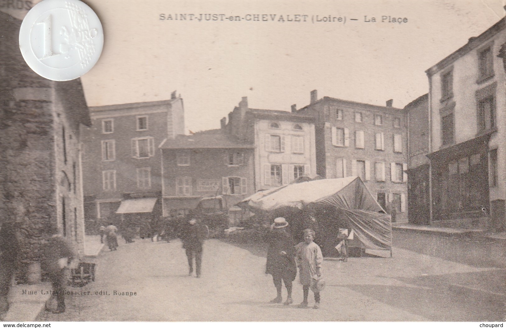 42 - Très Belle Carte Postale Ancienne De  SAINT JUST EN CHEVALET   La Place - Roanne