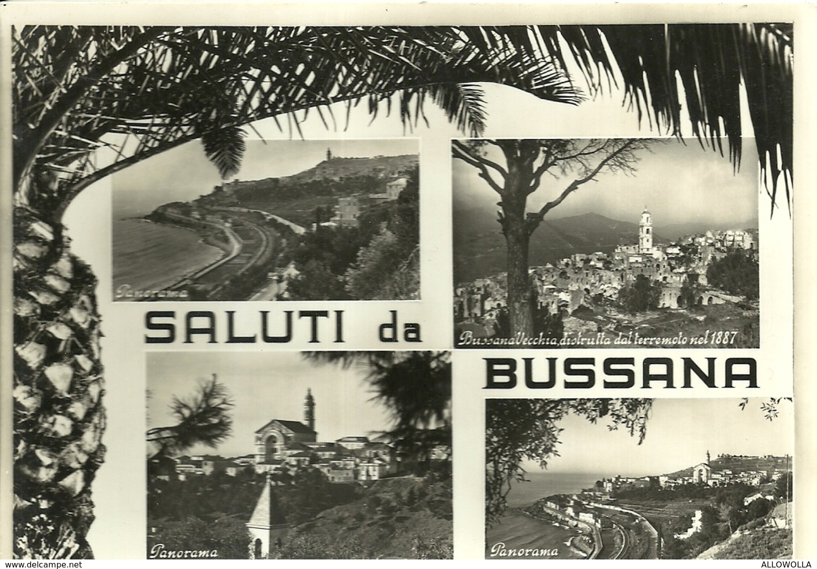 4168 "SALUTI DA BUSSANA" 4 VEDUTE- CARTOLINA POST. ORIG. SPEDITA - Saluti Da.../ Gruss Aus...