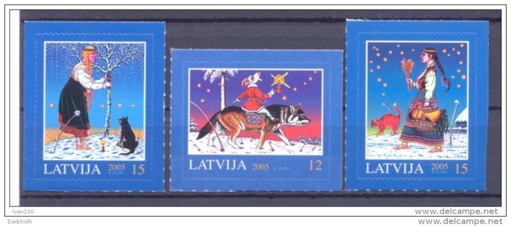 LATVIA 2005 Christmas Set Of 3 MNH / **.  Michel 649-51 - Lettonie