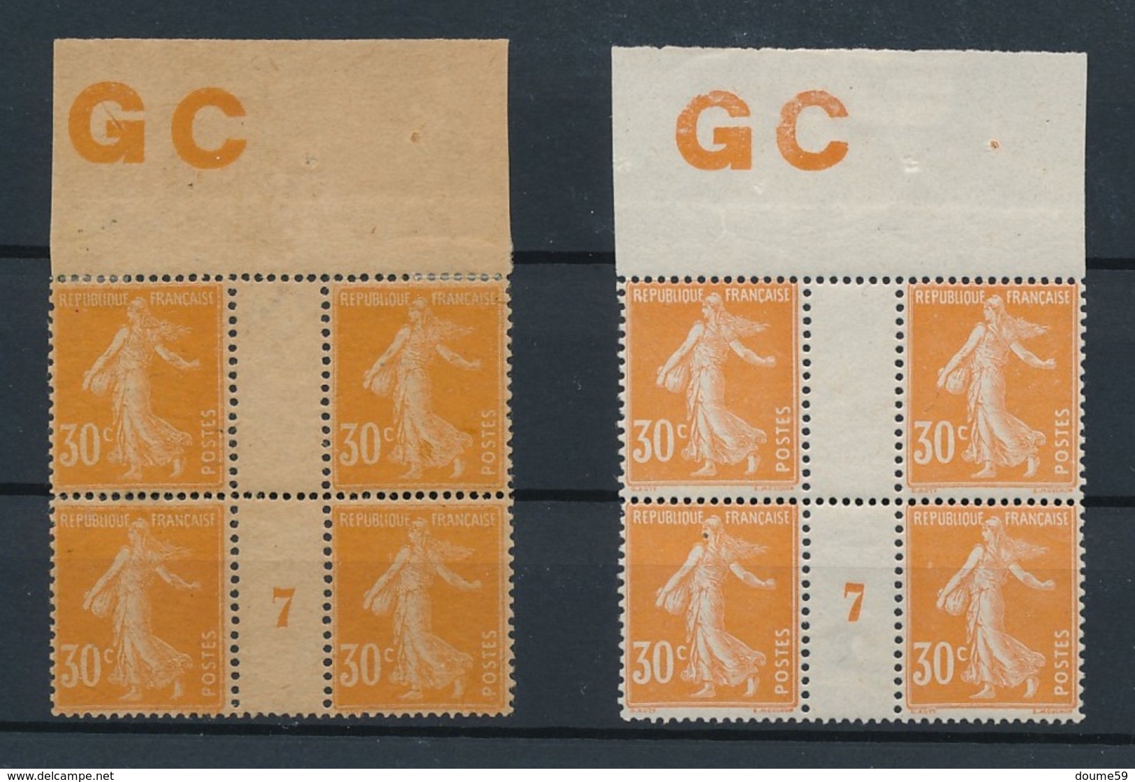 CR-206: FRANCE: Lot Avec Mill Du N°141/* Manchette GC (2 Teintes De Papier) - Millésime