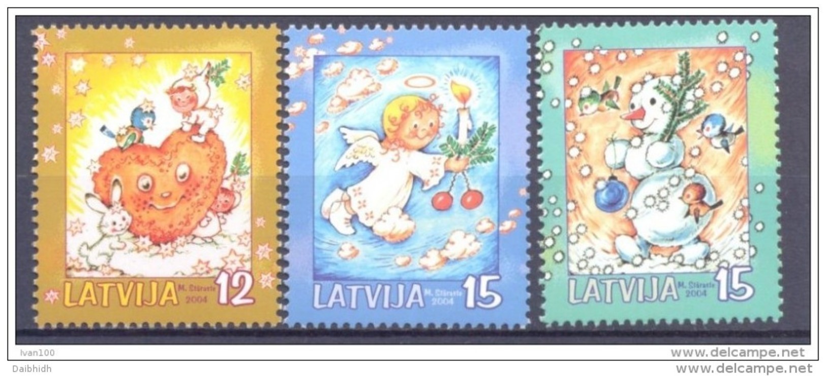 LATVIA 2004 Christmas Set Of 3 MNH / **.  Michel 624-26 - Lettonie