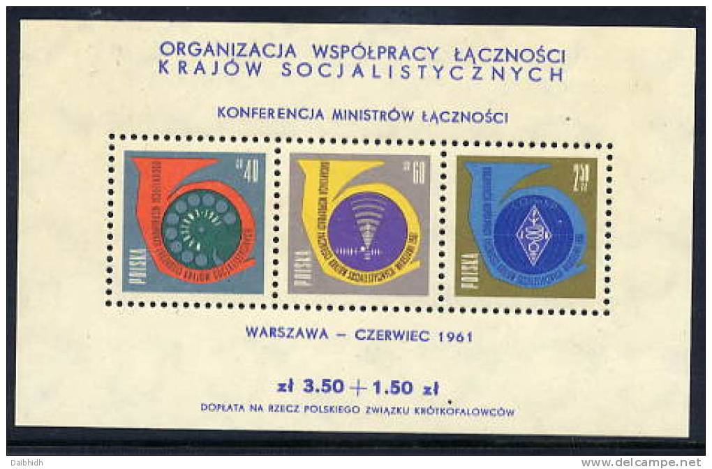 POLAND 1961 Postal Ministers Conference Block MNH / **  Michel Block 24 - Unused Stamps