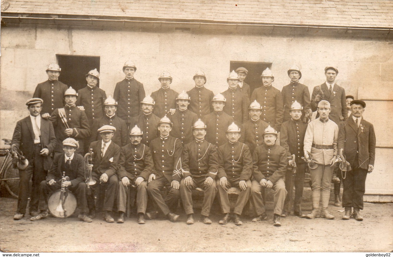 Carte Photo Sapeurs Pompiers Non Située - Sapeurs-Pompiers