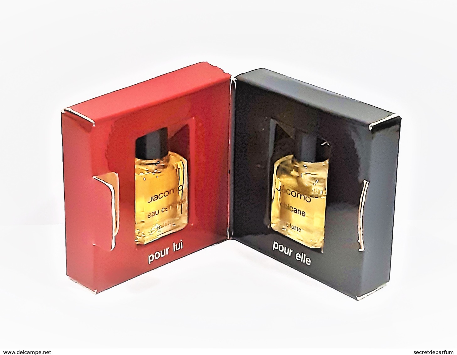 2 Miniatures De Parfum  De JACOMO  DUO  Pour  LUI    EAU CENDRÉE    Pour  ELLE  CHICANE   + BOITE - Miniatures Womens' Fragrances (in Box)