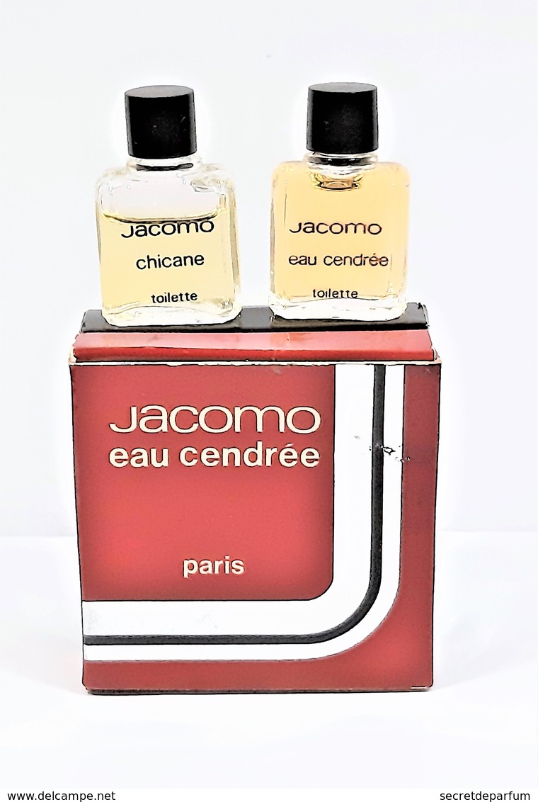 2 Miniatures De Parfum  De JACOMO  DUO  Pour  LUI    EAU CENDRÉE    Pour  ELLE  CHICANE   + BOITE - Miniatures Womens' Fragrances (in Box)