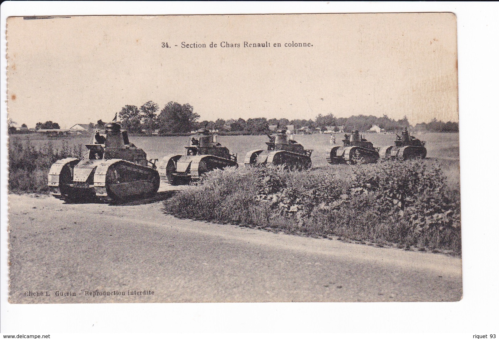 Lot 4 Cp - Camp De Coëtquidan - Chars De Combat Mitrailleuse Renault En Actions - Guer Cötquidan