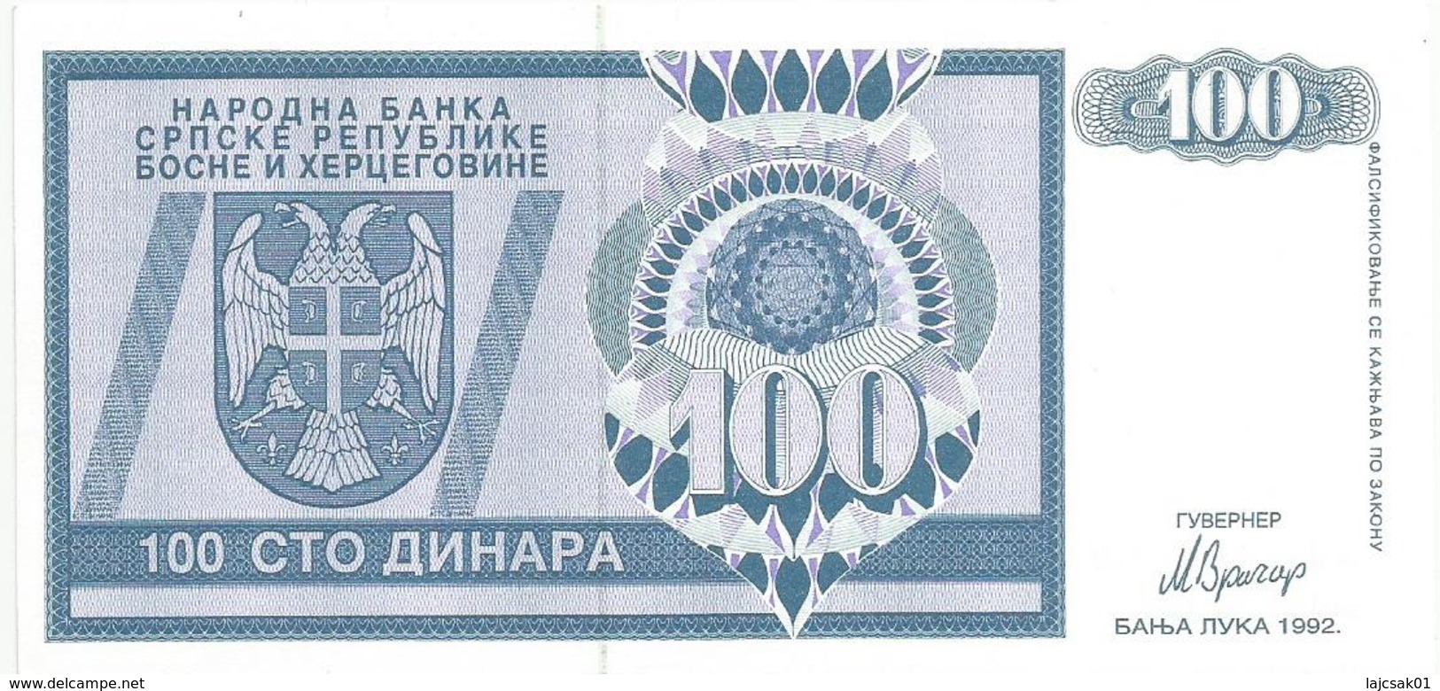 Bosnia And Herzegovina 100 Dinara 1992. UNC P-135 - Bosnia Erzegovina