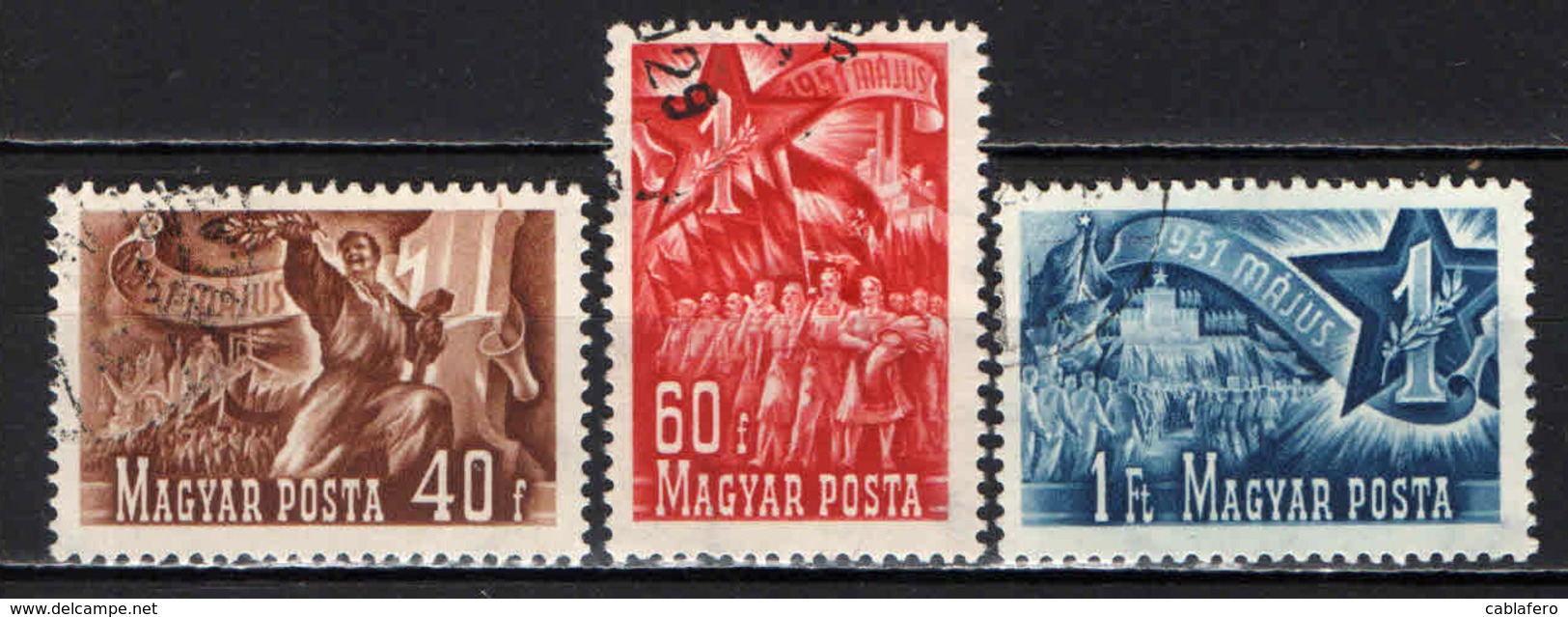 UNGHERIA - 1951 - CELEBRAZIONE DEL 1° MAGGIO - USATI - Usati