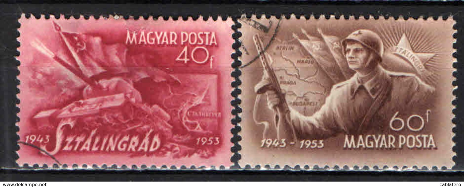 UNGHERIA - 1953 - 10° ANNIVERSARIO DELLA BATTAGLIA DI STALINGRADO - USATI - Usati