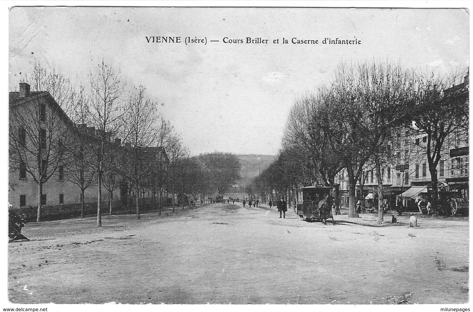 38 ISERE Tramway à Cheval Cours Briller Devant La Caserne D'Infanterie De VIENNE - Vienne