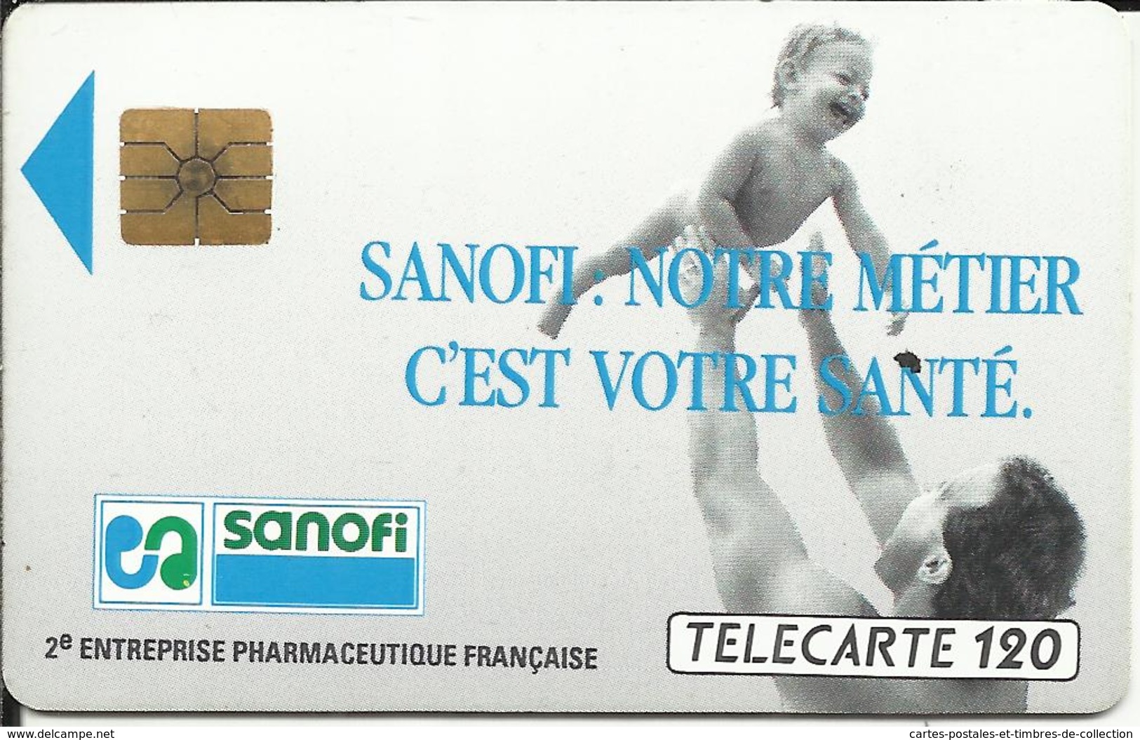 Télécarte 120 U , Du 07/90 , " Sanofi " Puce: SO2A , N° F 0123 , N° Controle 4015 - 1990