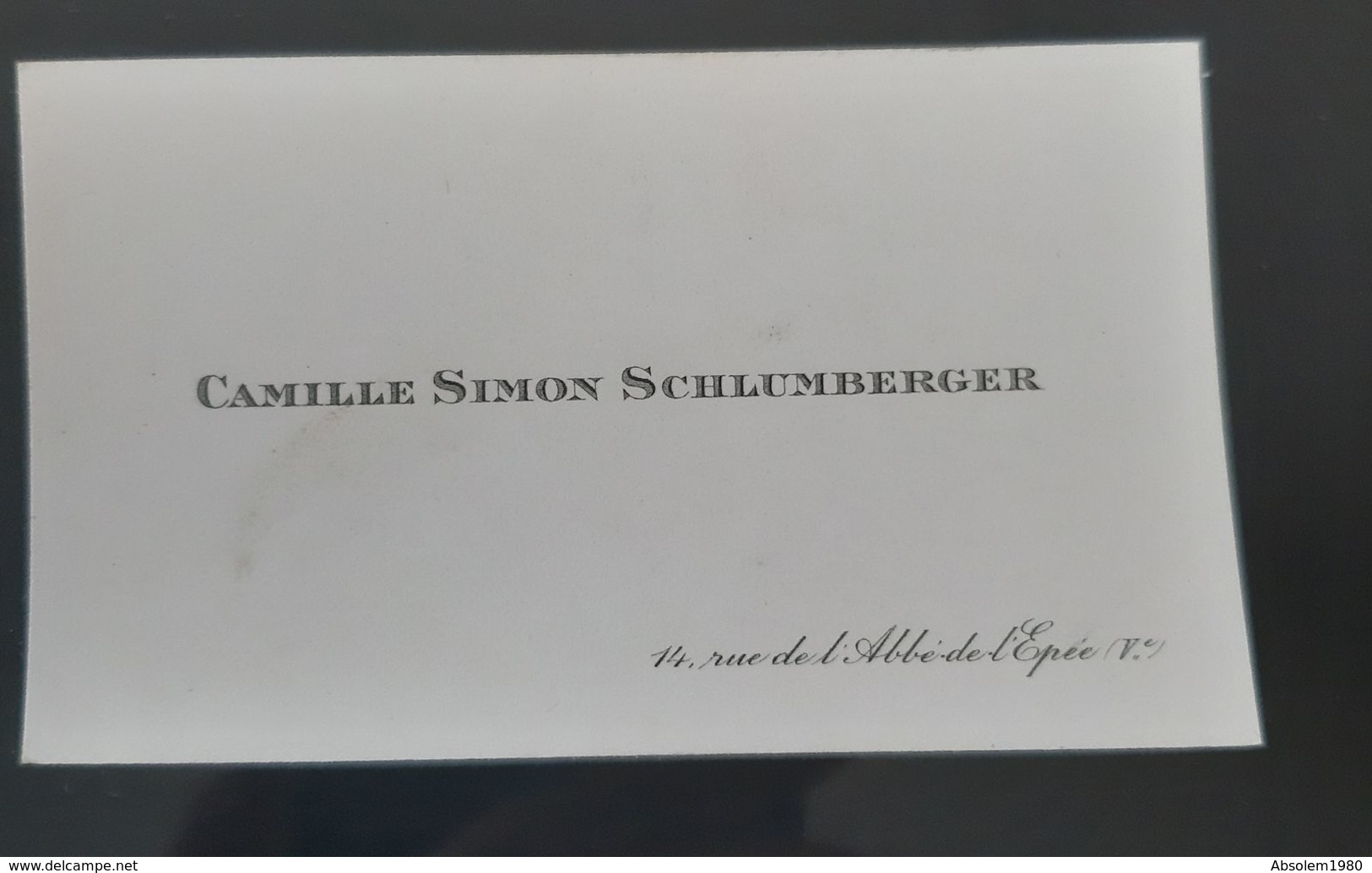 SCHLUMBERGER CAMILLE SIMON PEINTRE DECORATEUR FAMILLE INDUSTRIE TOILE DE JOUY ARTISTE PEINTURE CARTE VISITE ANCIENNE - Cartoncini Da Visita