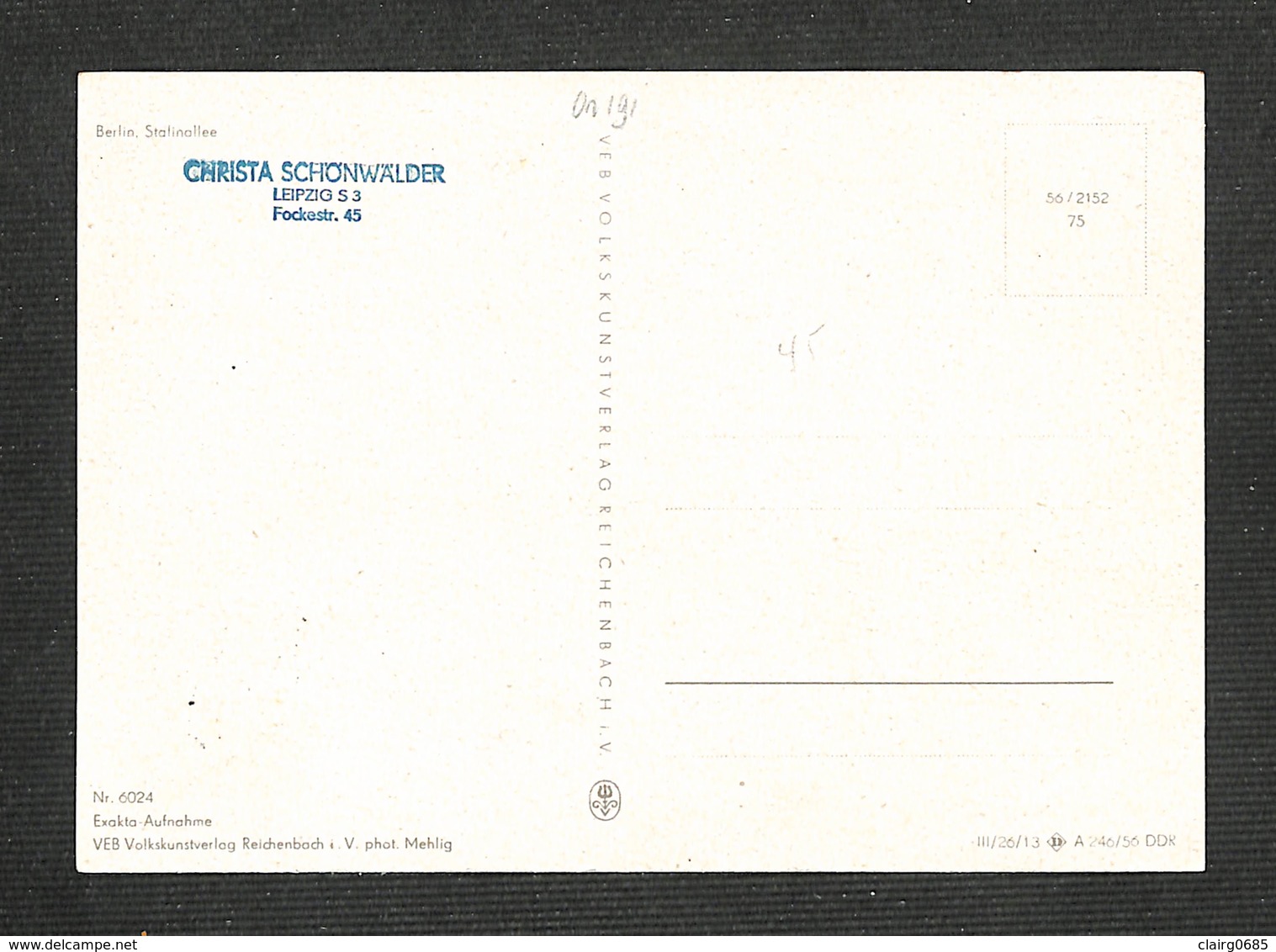 ALLEMAGNE - DDR - Carte Maximum 1959 - BERLIN  STALINALLEE - Cartes-Maximum (CM)