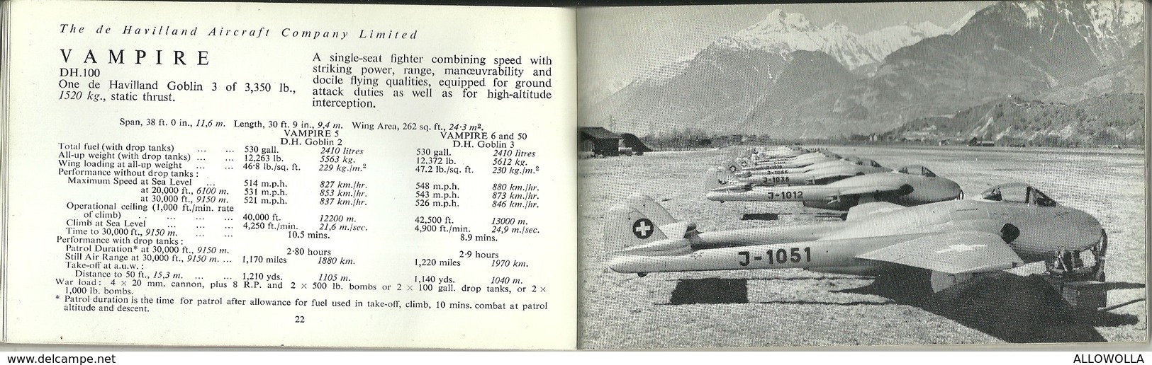 4181 " THE DE HAVILLAND ENTERPRISE-GENERAL INFORMATION BOOKLET N° 12 -AUGUST 1952"ORIGINAL-98 PAGES-DIM.:Cm 8,5 x 14,5