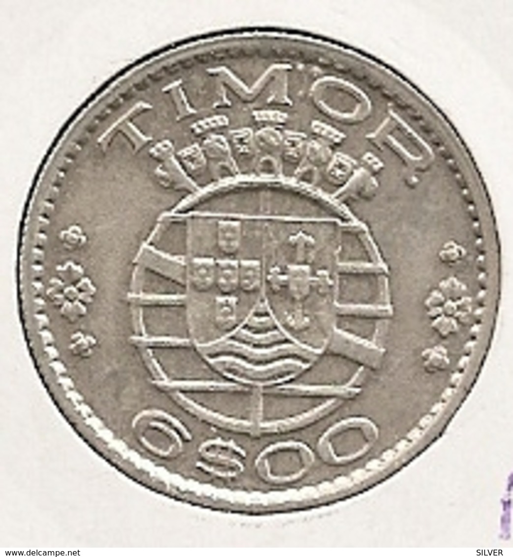 TIMOR 6 ESCUDOS 1958 SILVER 7g*0.6500 Silver DIFICIE - Timor