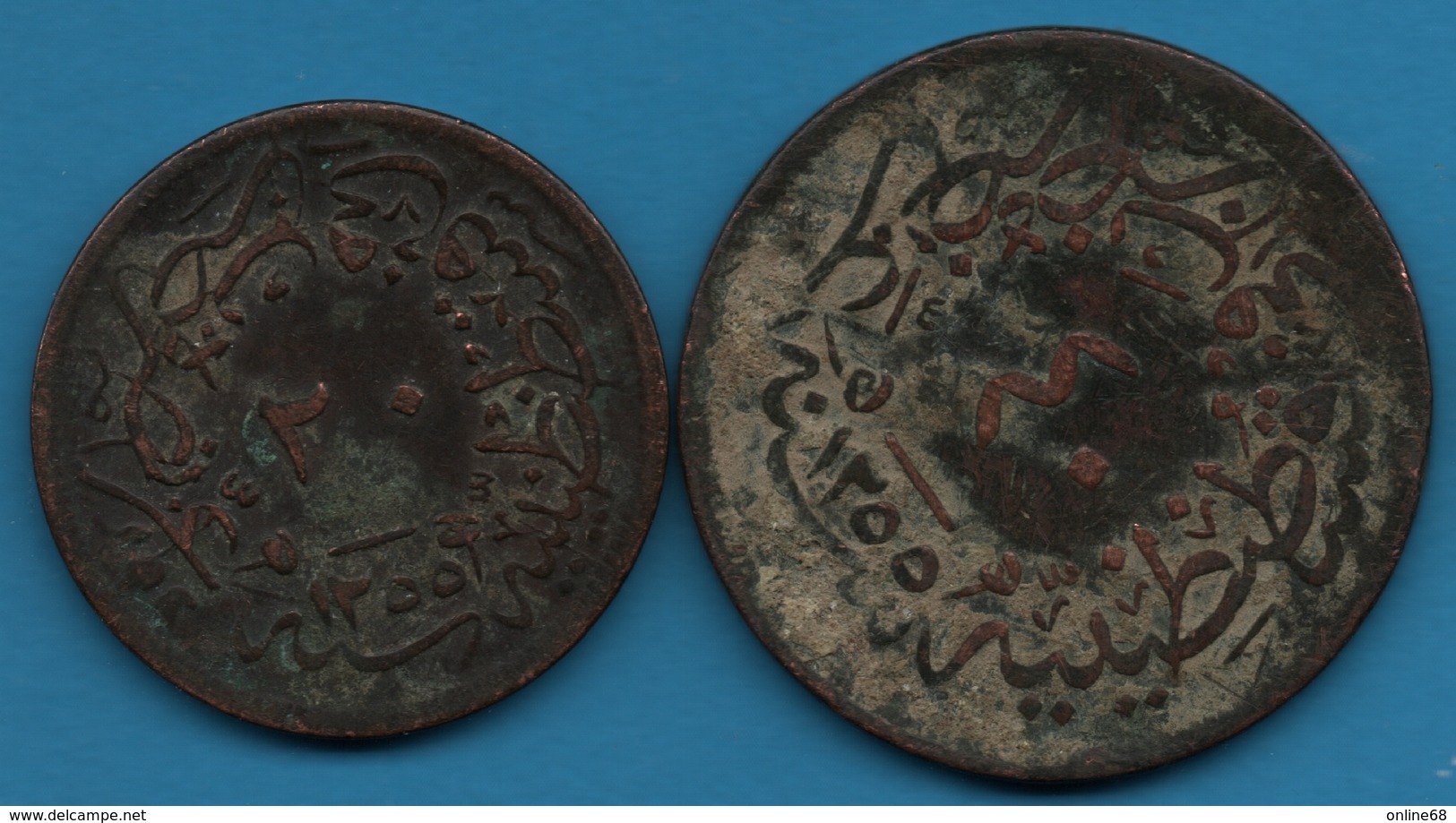 Ottoman Empire LOT COINS 2 MONNAIES 20 + 40 PARA 1255 Abdul Mejid - Turquie