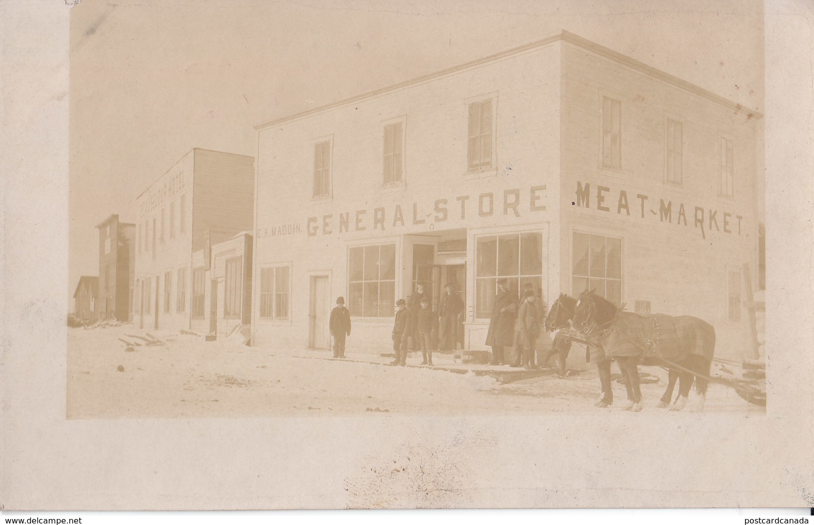 RPPC REAL PHOTO POSTCARD BEAUSEJOUR HOTEL GENERAL STORE TYNDALL MANITOBA - Other & Unclassified