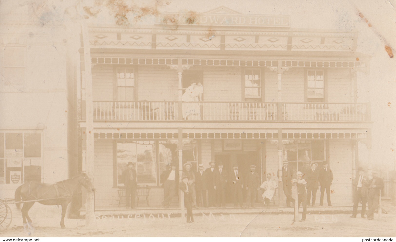 RPPC REAL PHOTO POSTCARD KING EDWARD HOTEL  BEAUSEJOUR MANITOBA 1910 - Other & Unclassified