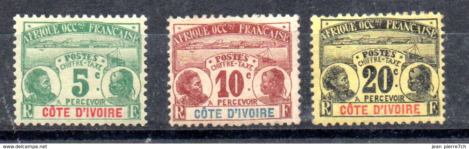 Côte D'Ivoire Elfenbeinküste Porto Y&T T 1*, T 2*, T 4* - Unused Stamps