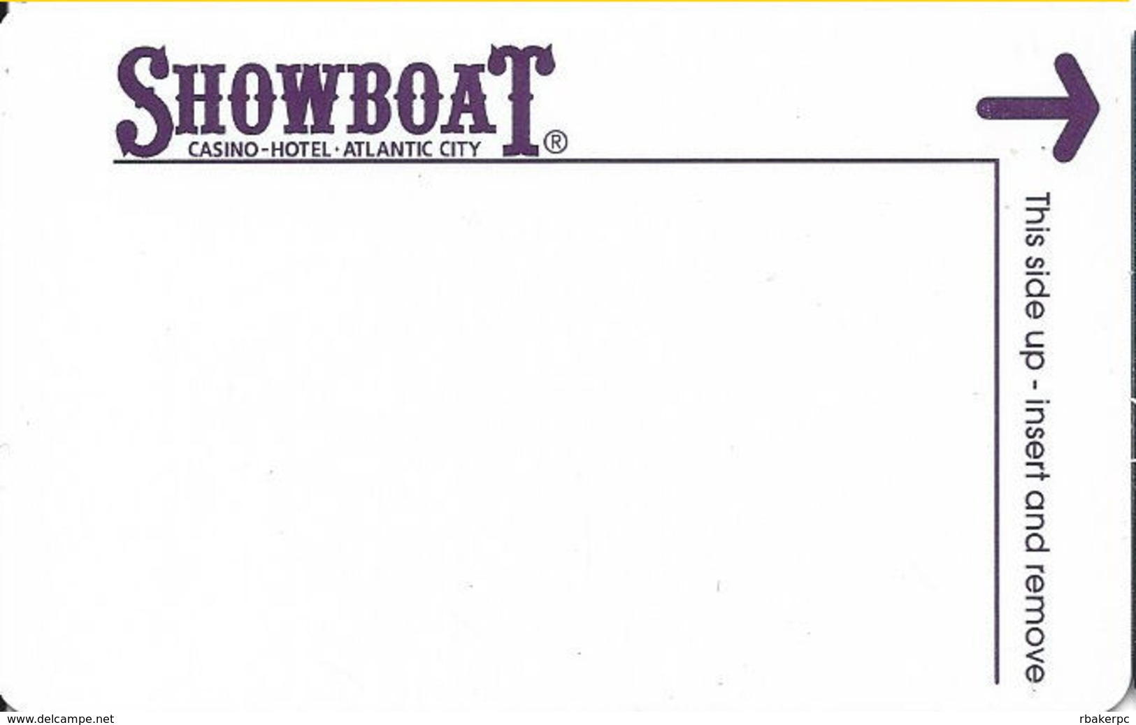 Showboat Casino - Atlantic City NJ - Hotel Room Key Card - Hotel Keycards