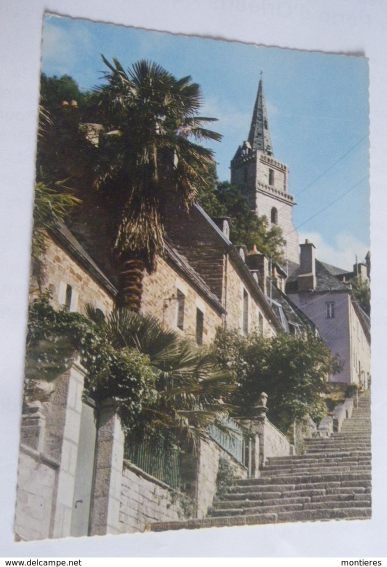 CPSM COTES D'ARMOR 22 - LANNION ESCALIERS ET EGLISE DE BRELEVENEZ - Lannion