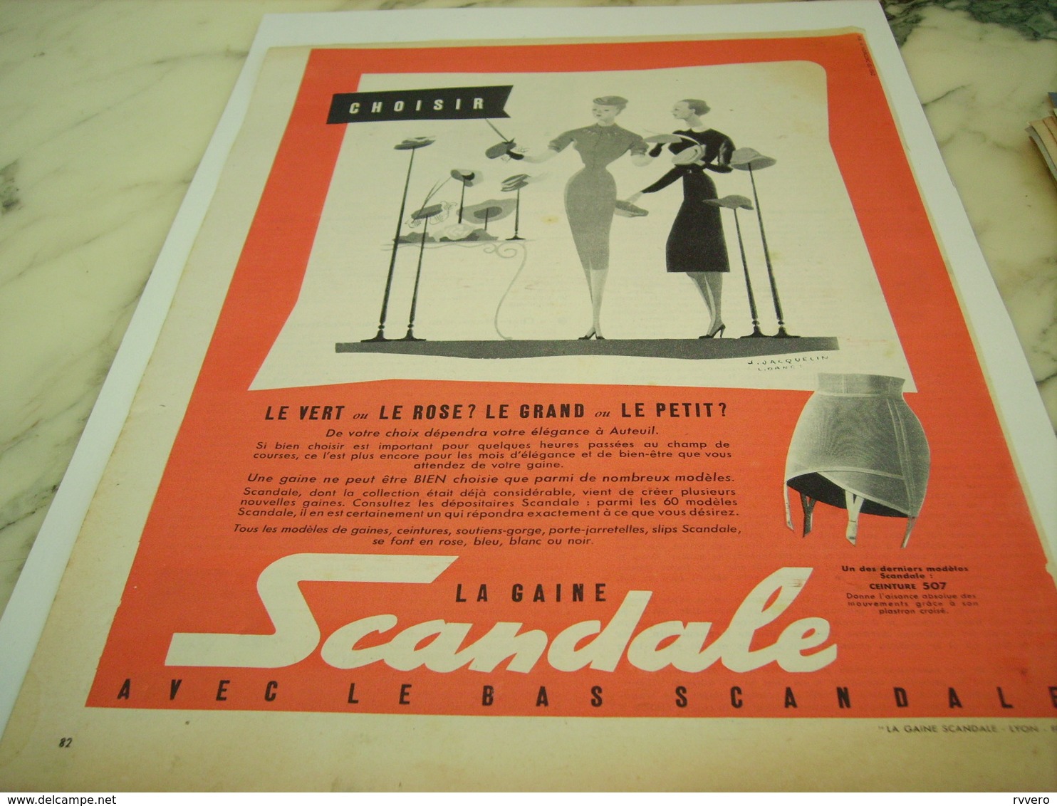 ANCIENNE  PUBLICITE CHOISIR UNE GAINE SCANDALE  1952 - Autres & Non Classés