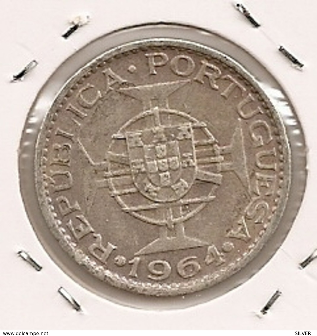 TIMOR 10$ ESCUDOS1964 SILVER DIFICILLE - Timor