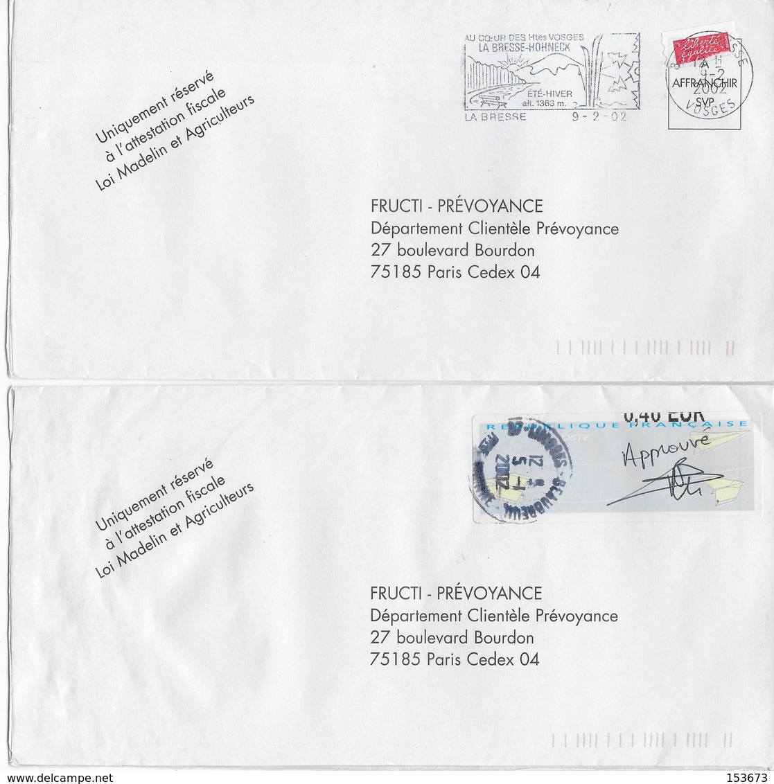 Enveloppes "curiosités" Affranchissements 2002. - 1961-....