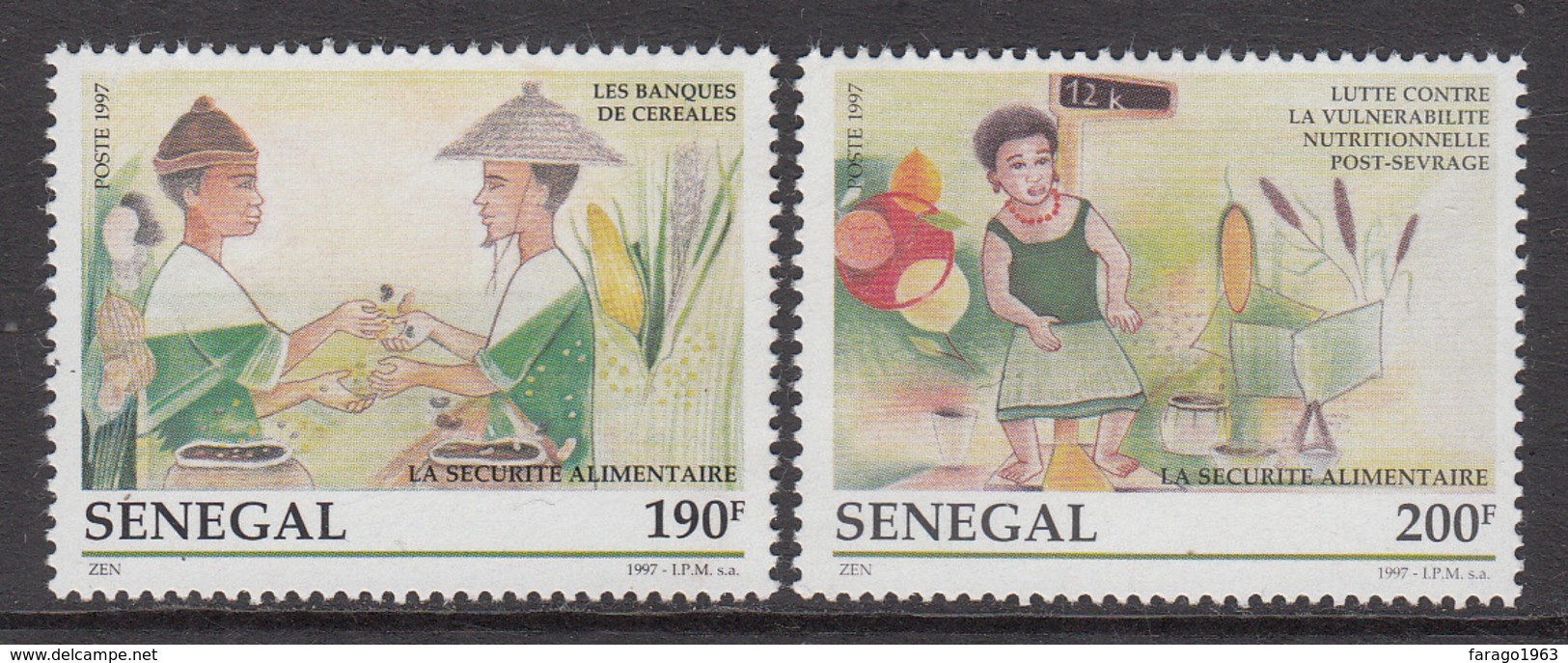 1997 Senegal Food Day  Rice Complete Set Of 2 MNH - Senegal (1960-...)