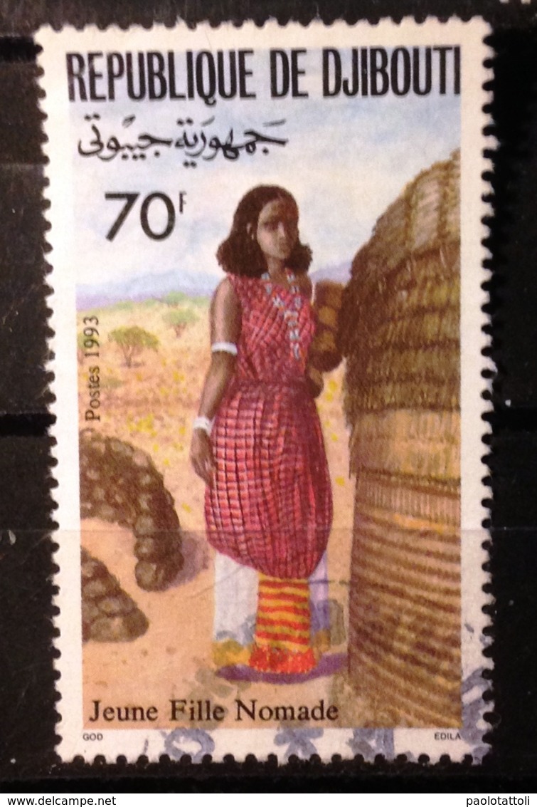 Djibouti, 1993- Jeune Fille Nomade. Used - Djibouti (1977-...)