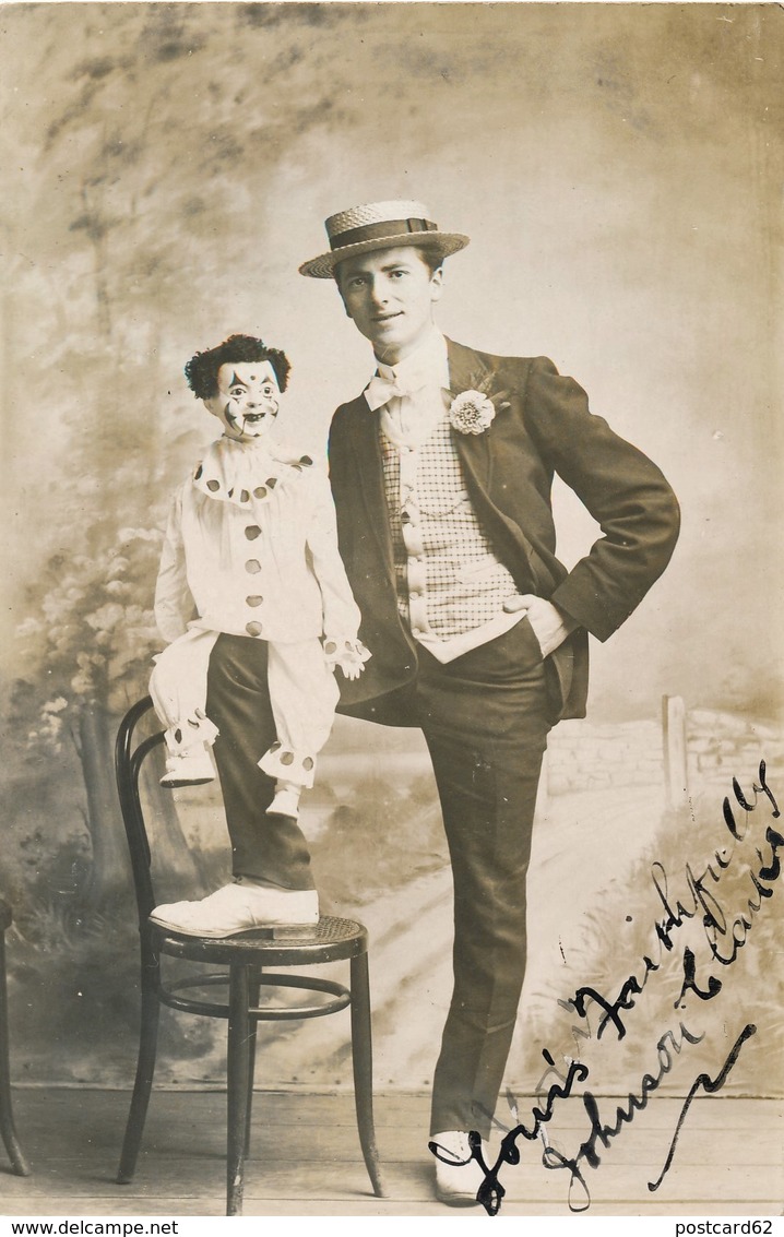 Cpa Ventriloquist Original Photo Signed 1910s - Artiesten