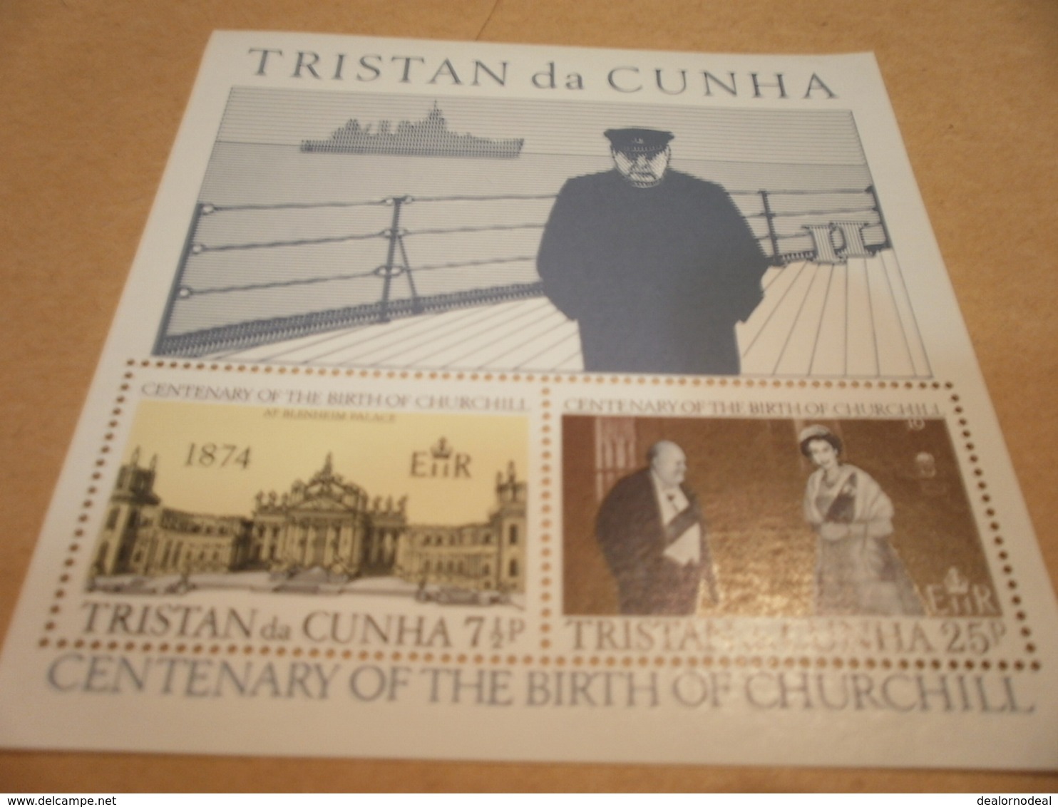 Miniature Sheet Tristan Da Cunha 100th Anniversary Of Winston Churchill Birthday 1974 - Tristan Da Cunha