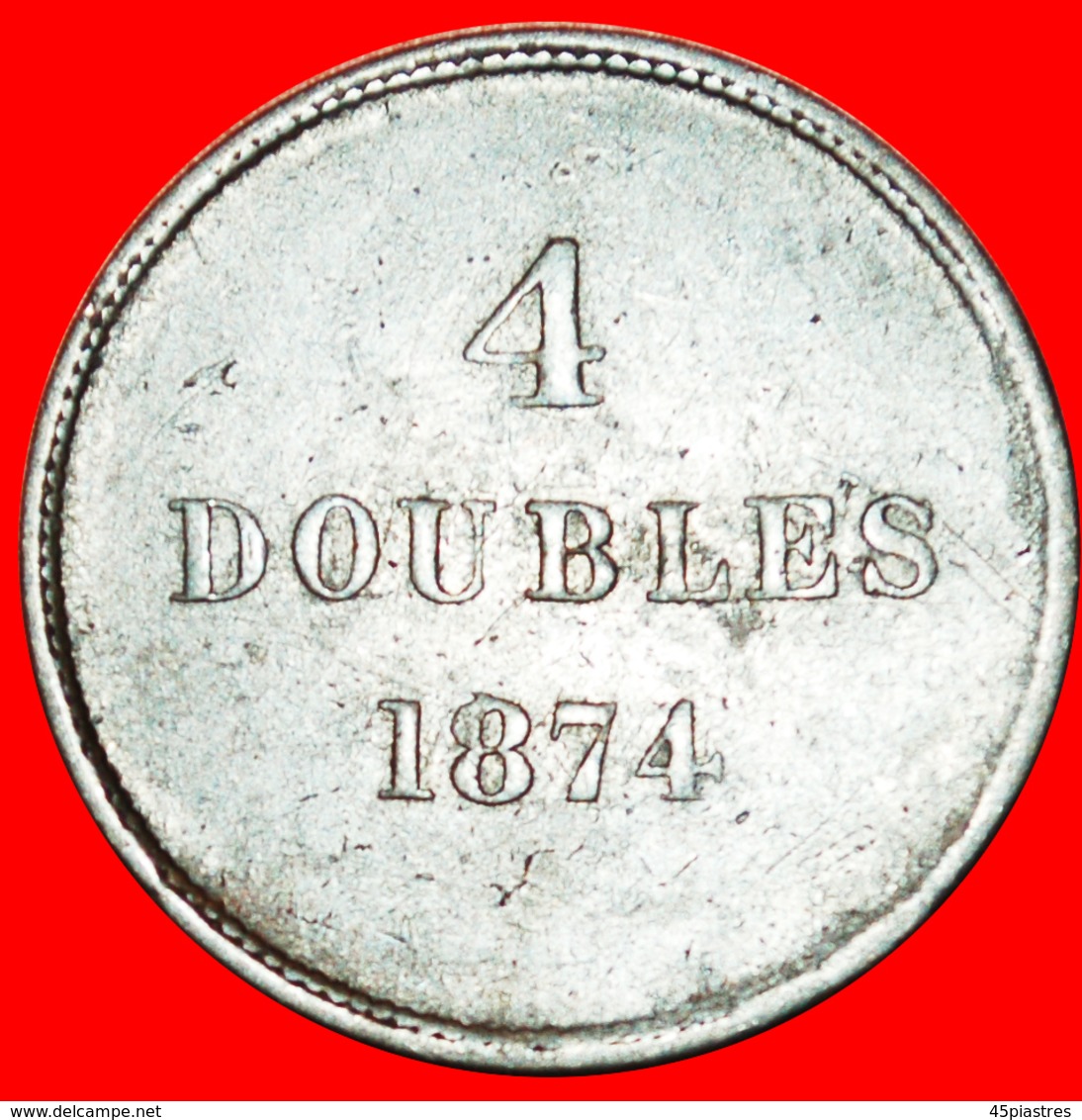 + GREAT BRITAIN (1864-1911): GUERNESEY ★ 4 DOUBLES 1874 NOT LONG DATE! LOW START ★ NO RESERVE! - Guernesey