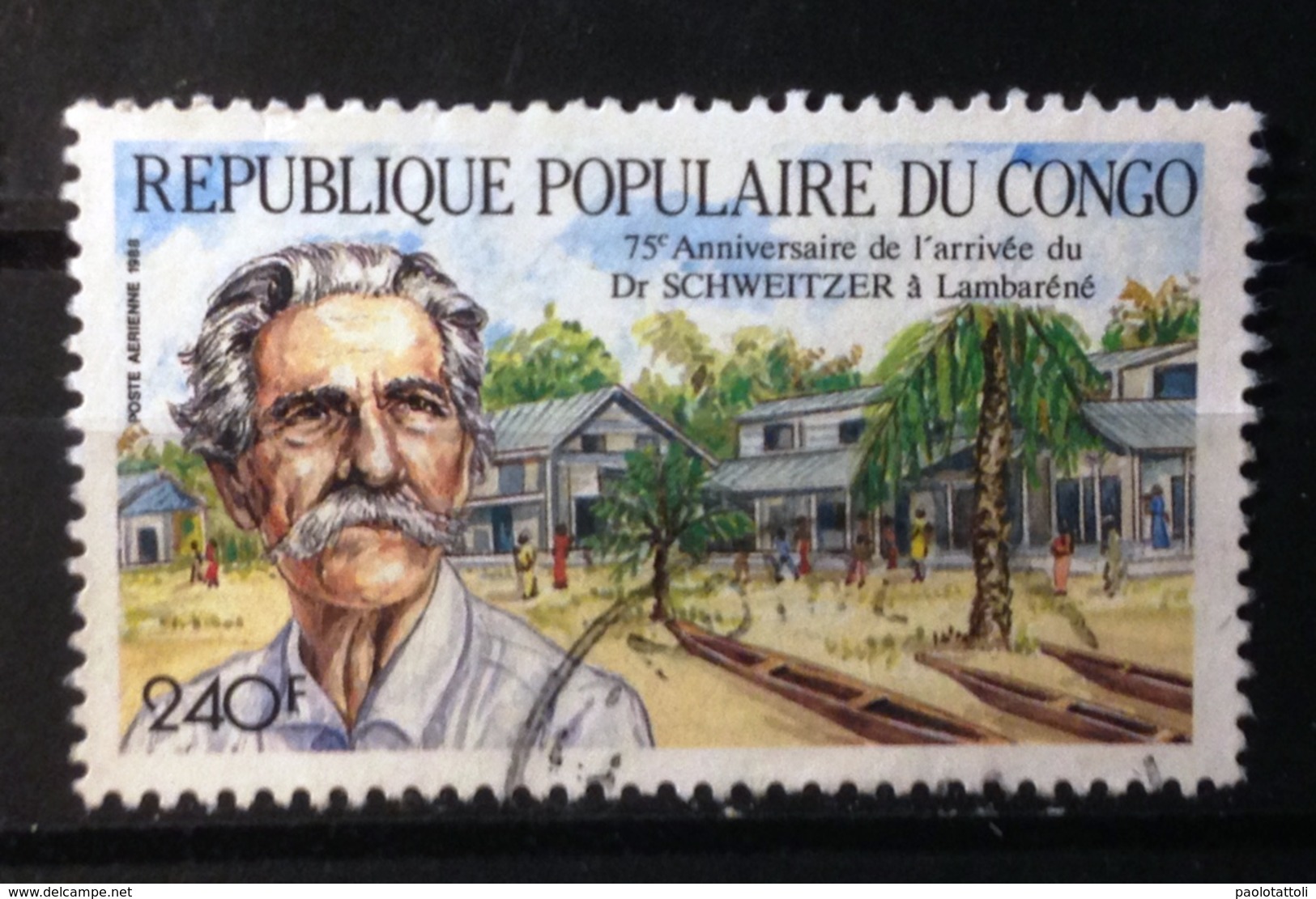 Congo, 1988- 75e Anniversaire De L'arrivèe Du Dr Schweitzer à Lambarènè. Used - Oblitérés