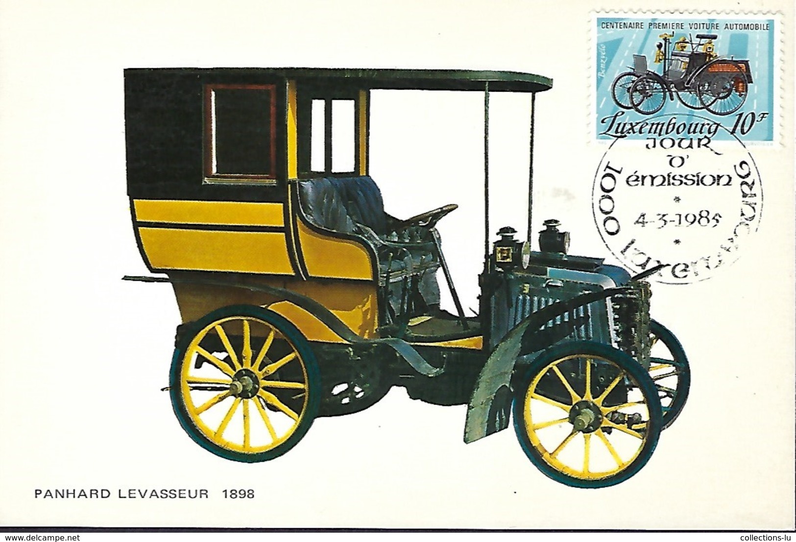 4.3.1985  -  PANHARD  LEVASSEUR  1898   Gebr . Spanjersberg  Rotterdam  Antwerpen - Cartoline Maximum