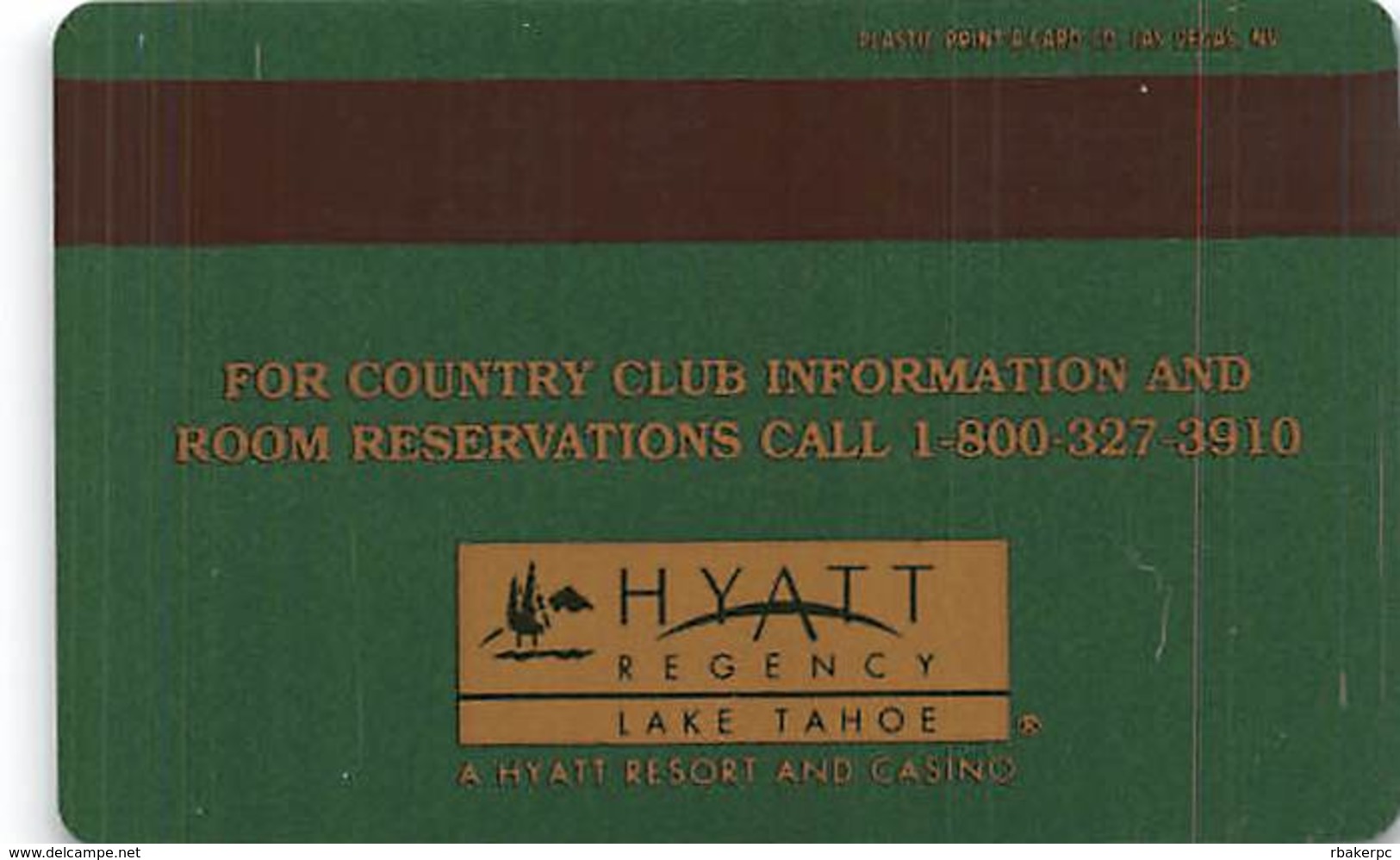 Hyatt Regency Casino - Lake Tahoe, NV - 2nd Issue Slot Card - Space Between Reverse Text & Logo - Casino Cards