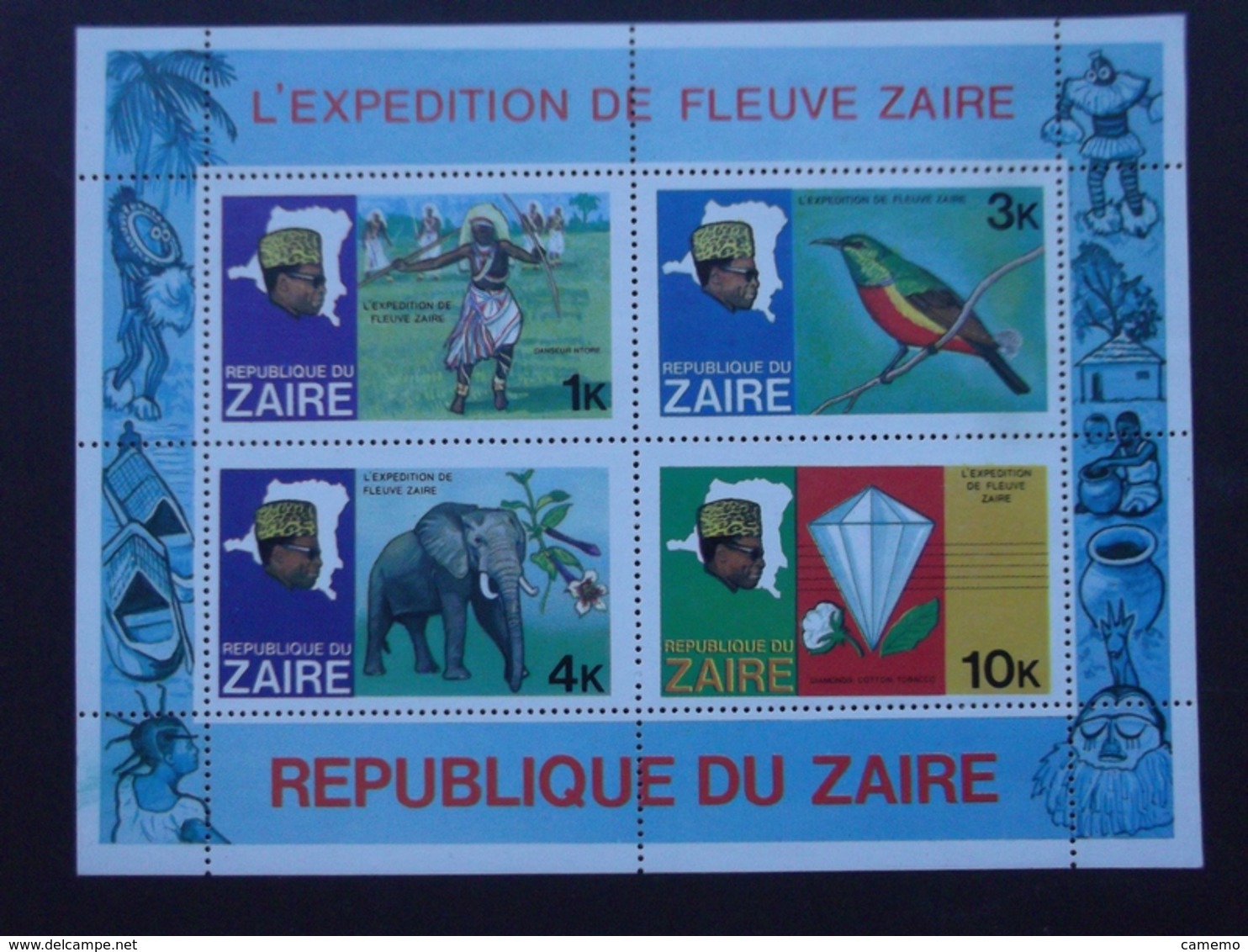 ZAIRE 1978 TWO SOUVENIR SHETS WITH BLOCK OF 4 ABOUT FAUNA AND FLORA - Other & Unclassified