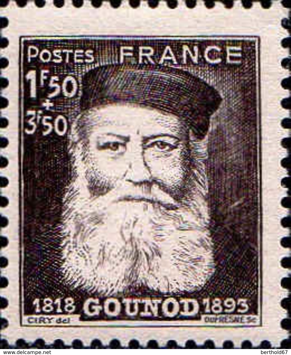 France Poste N** Yv: 601 Mi:614 Charles Gounod Compositeur (Petit Def.gomme) - Neufs