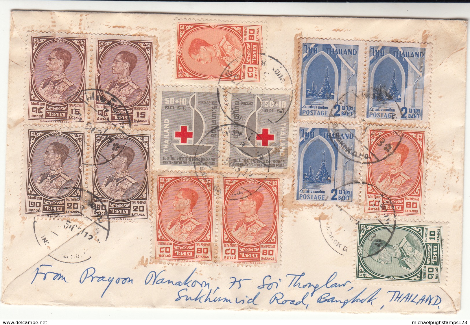 Thailand / Rama 9 / Airmail / Red Cross / Norway - Thailand