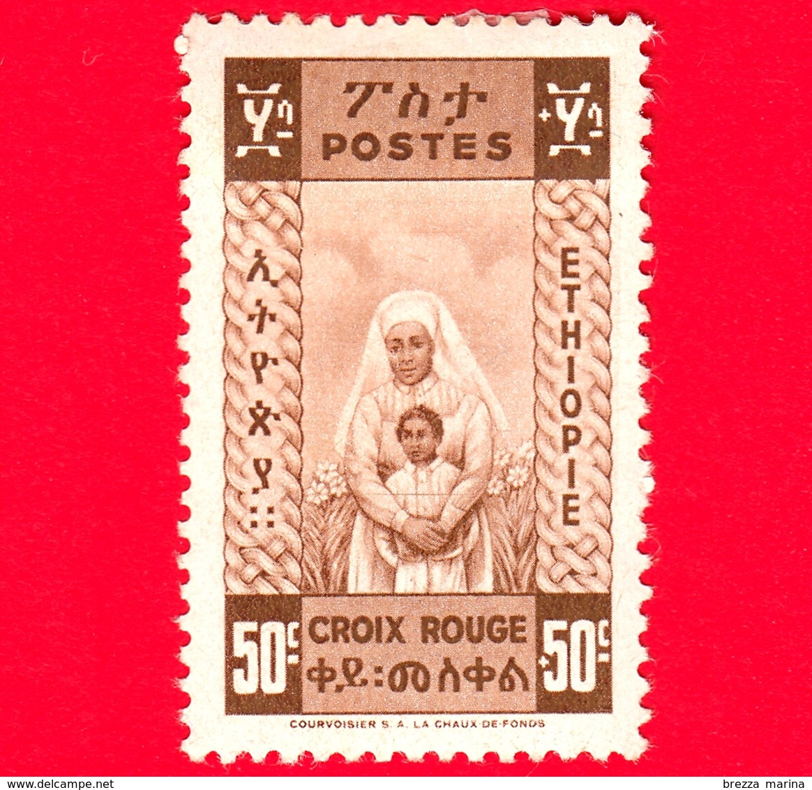 ETIOPIA - Nuovo - 1936 - Nurse & Baby - Croce Rossa - 50 +50 - Non Emesso - Äthiopien