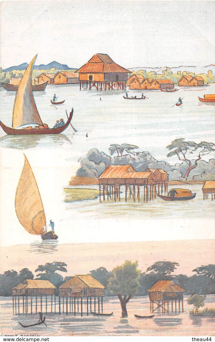 ¤¤  -  CAMBODGE   -  Maisons De Pêcheurs Sur LeTonlé Sap   -  Illustrateur   -  ¤¤ - Kambodscha