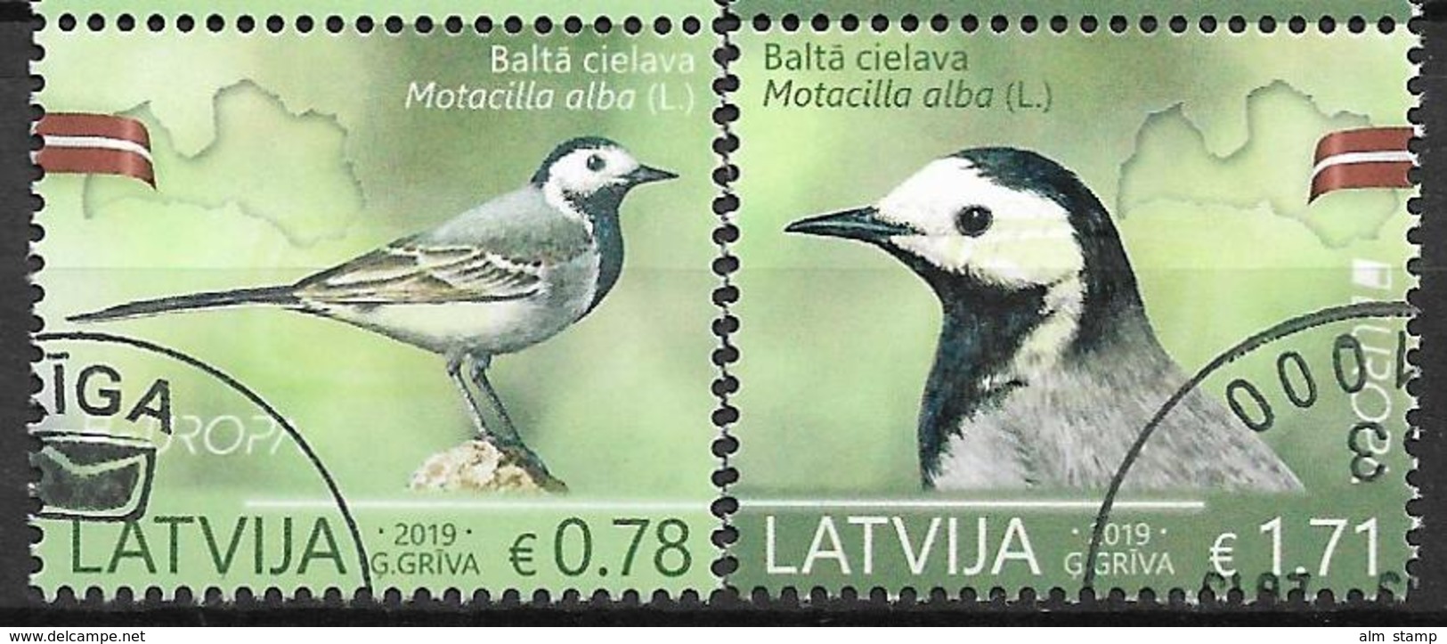 2019   Lettland  Lativa Used      EUROPA  -NATIONAL BIRDS - 2019