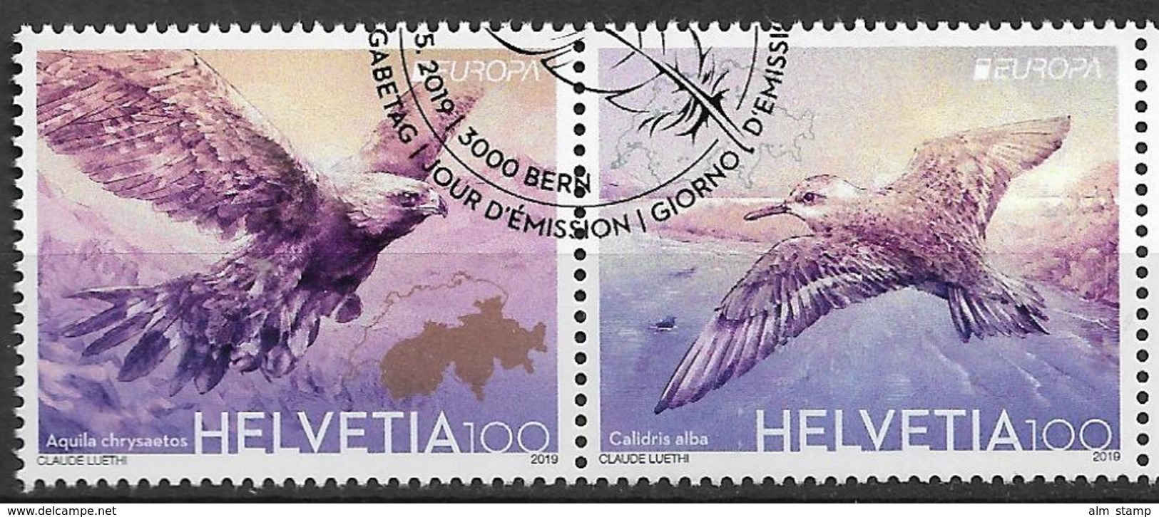 2019 Schweiz  Used     EUROPA  -NATIONAL BIRDS - 2019