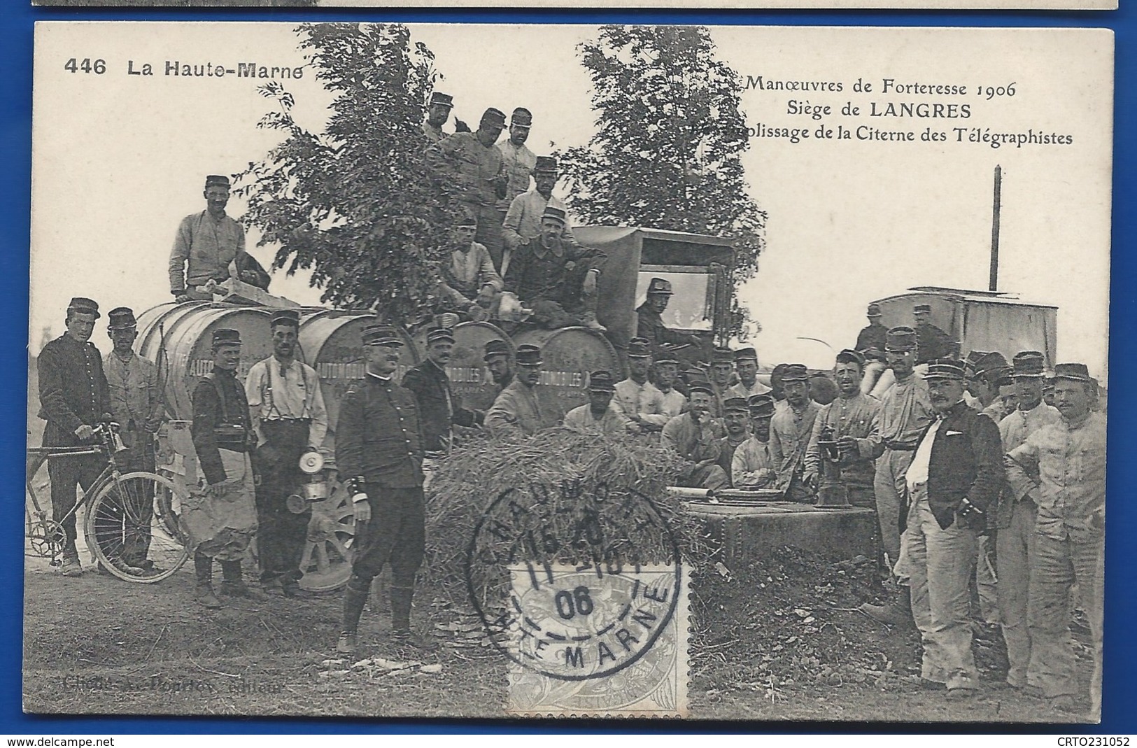 LANGRES   Siège   Manoeuvres De Forteresse 1906  Remplissage De La Citerne Des Télégraphistes    Animées  écrite En 1906 - Langres