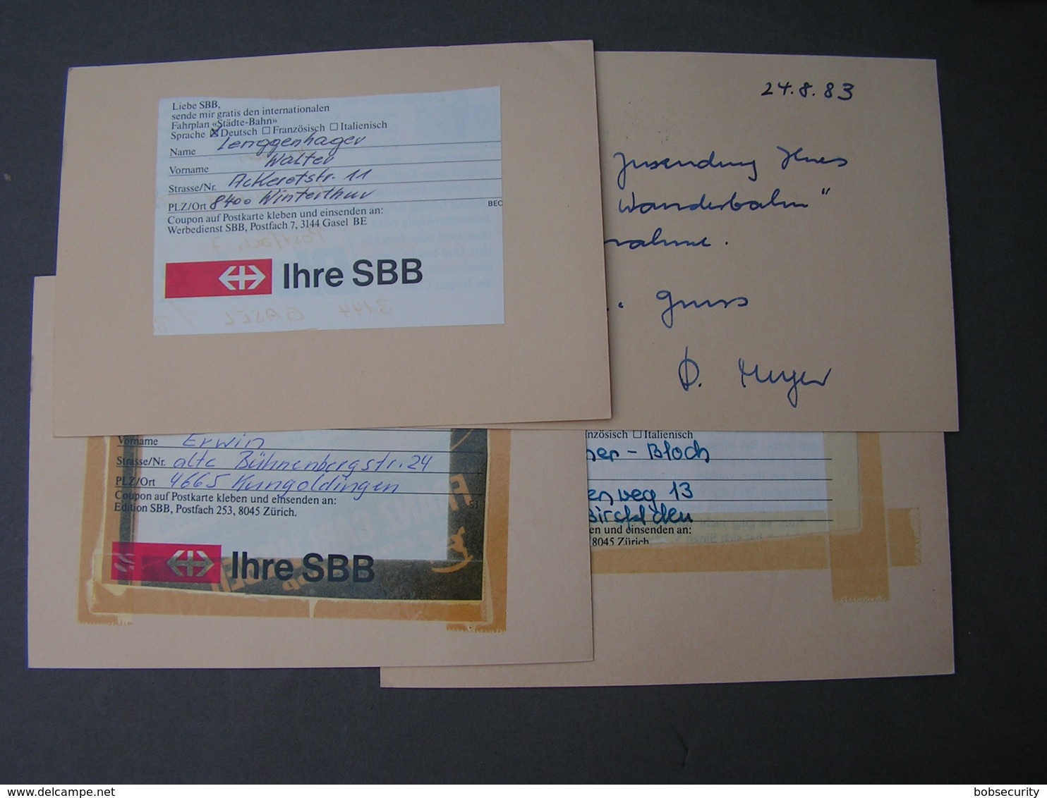 CH 4 Alte Karten  , Schöne Stempel Ca. 1980 - Entiers Postaux