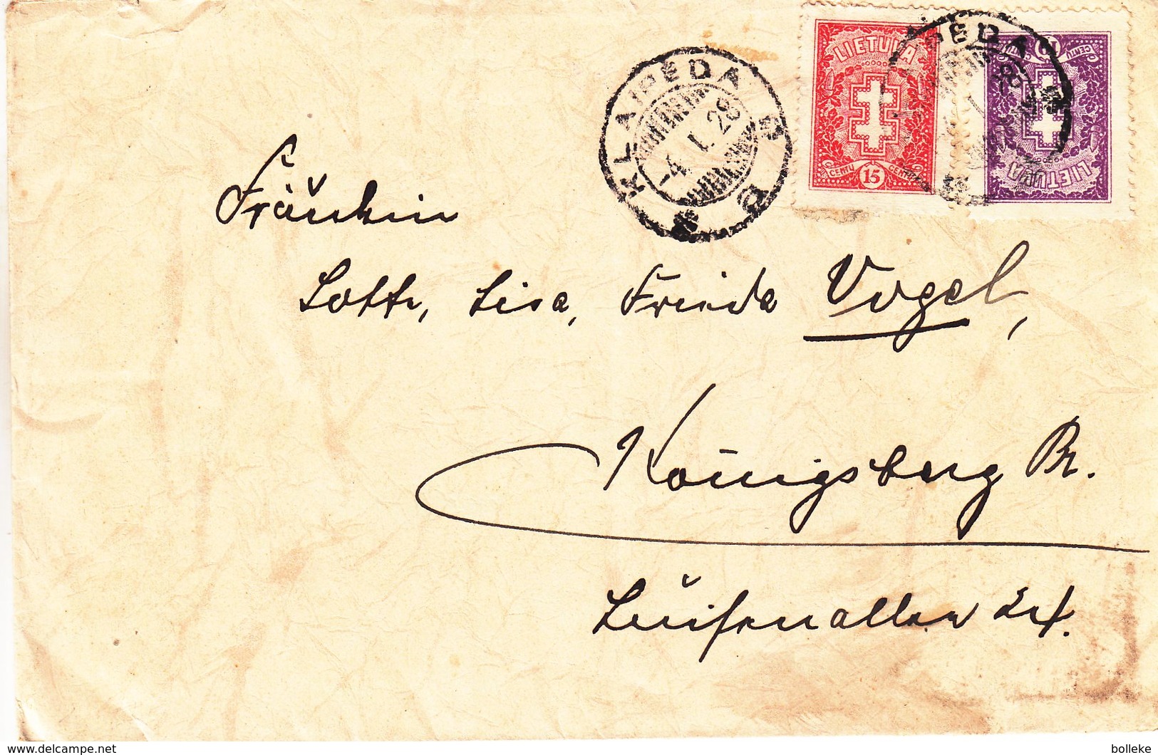 Lituanie - Lettre De 1928 - Oblit Klaipeda - Exp Vers Königsberg - Litauen