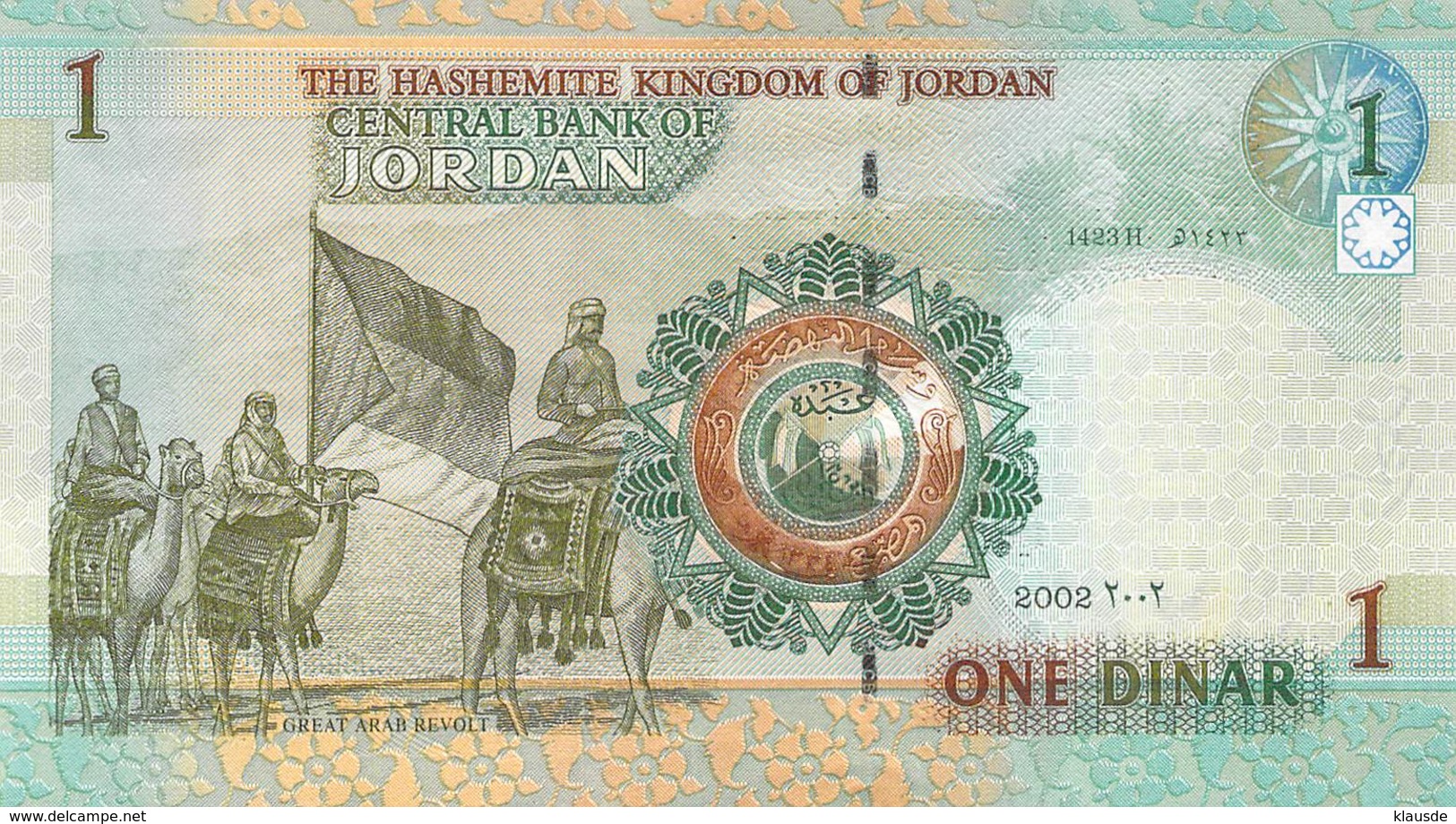 1 Dinar Jordanien 2002 UNC - Jordanie